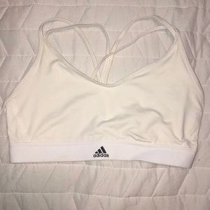white adidas sports bra
